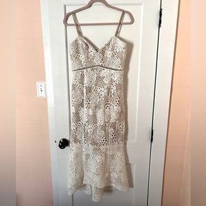 Ivory Lace Midi Dress medium, TOVE MIDI DRESS
X by NBD